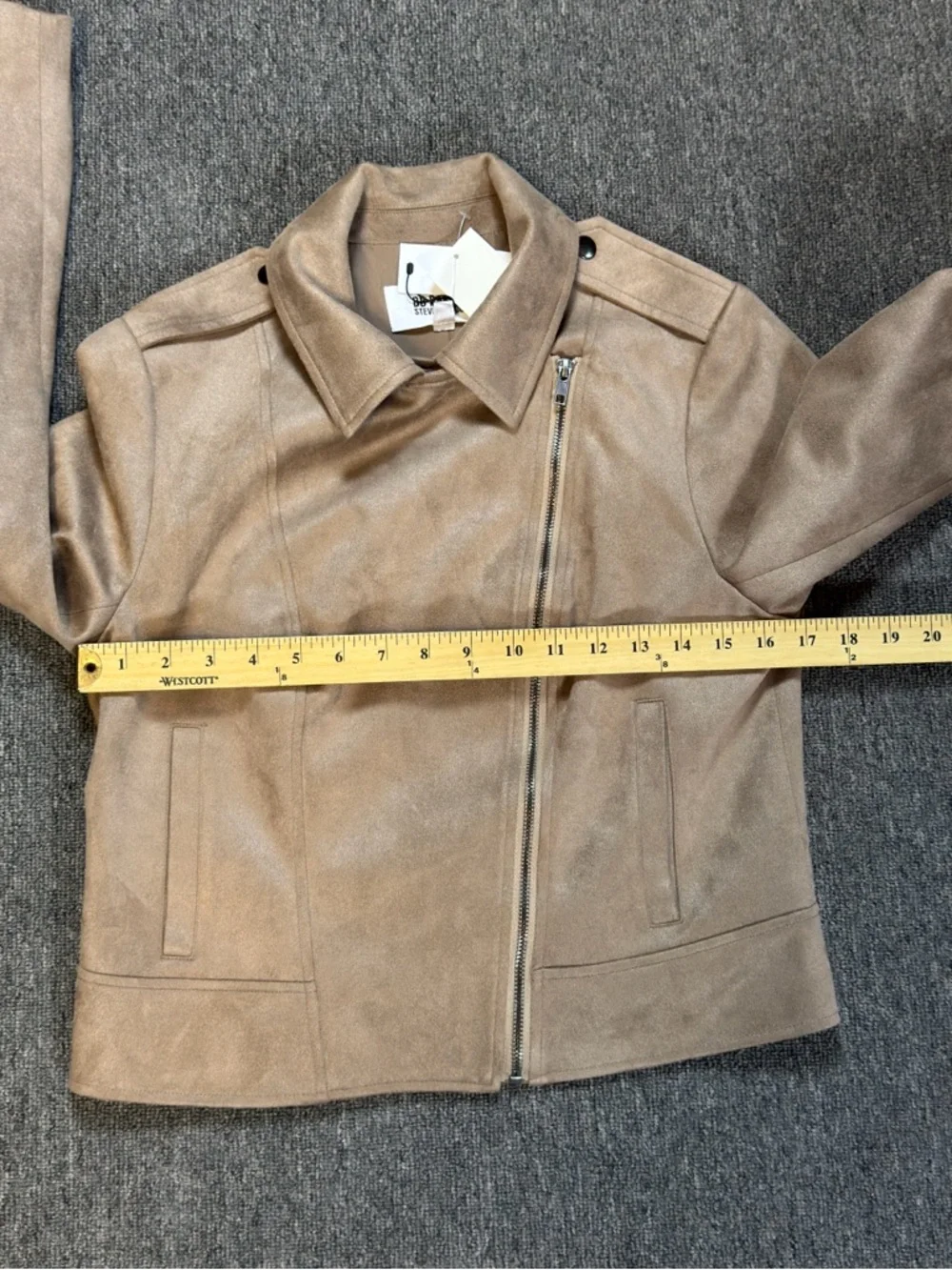 BB Dakota Steve Maden Women's Tan Faux Suede Jacket Size Medium - Picture 9 of 15